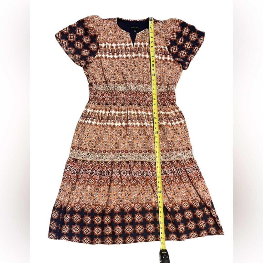 Isabel & Nina Short Sleeve Multi Print Midi Fit + Flare Dress - Picture 7 of 8